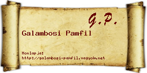 Galambosi Pamfil névjegykártya